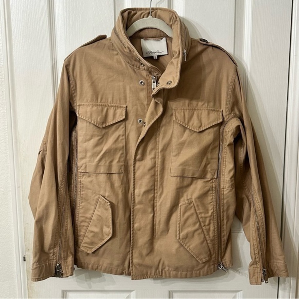 3.1 philip lim women's Oversized Cargo Military Tan Jacket